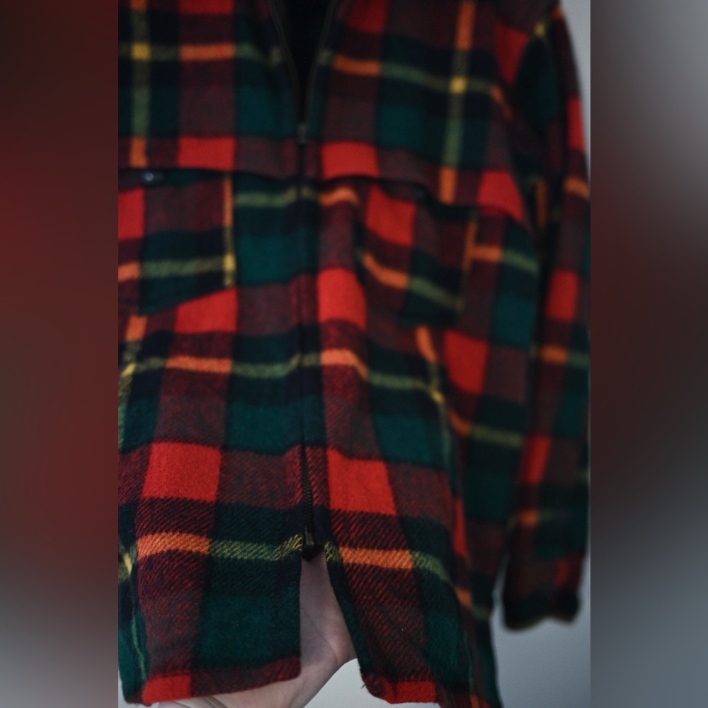 VTG Johnson Woolen Mills Jacket Mens M 60s Tartan Plaid Hunting Mackinaw Wool - Picture 6 of 16